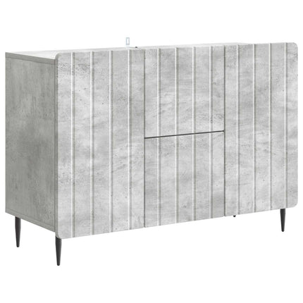 Sideboard med skuffe Betongrå 89 x 34,5 x 62 cm Konstrueret træ