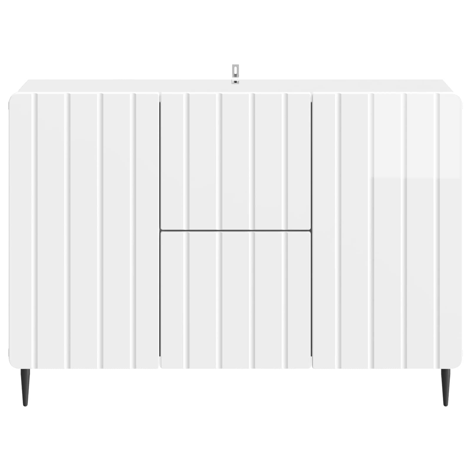 Sideboard Hvid højglans 89 x 34,5 x 62 cm Konstrueret træ
