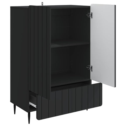 Sideboard med skuffe Sort 66 x 34,5 x 97 cm Konstrueret træ