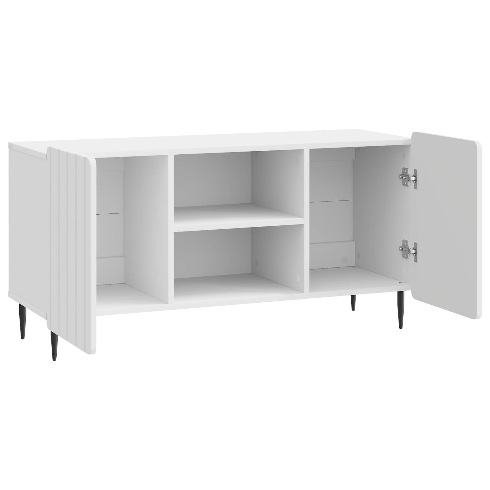 TV-skab Hvid højglans 102 x 34,5 x 52 cm Konstrueret træ