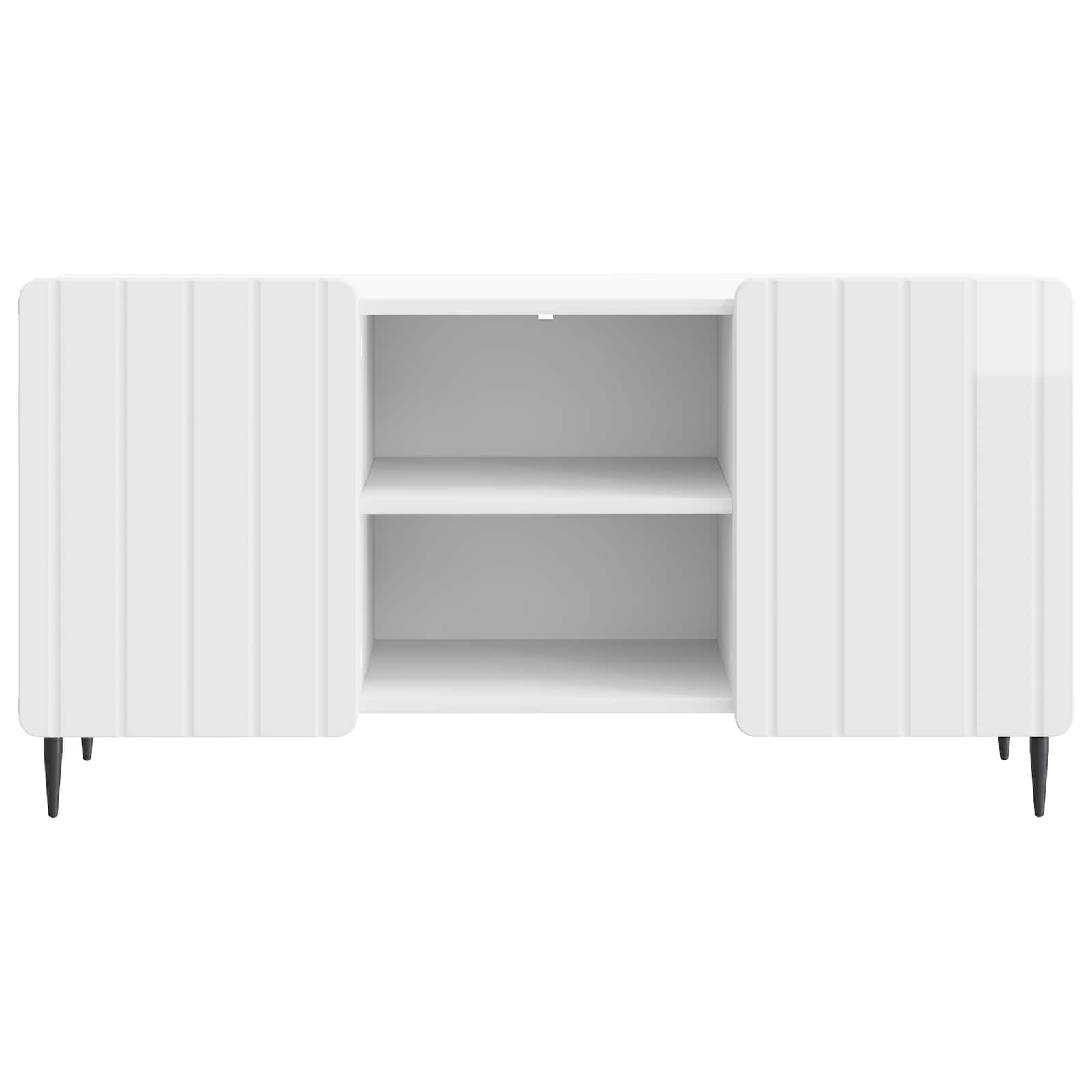 TV-skab Hvid højglans 102 x 34,5 x 52 cm Konstrueret træ