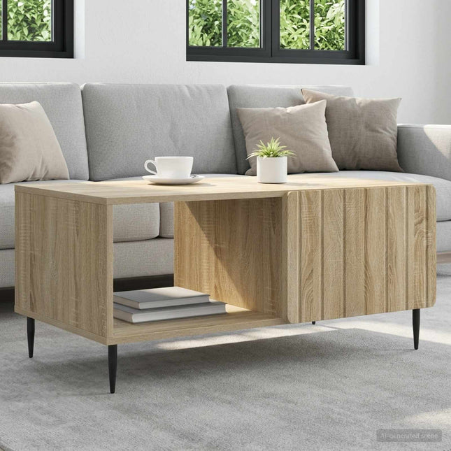 Sofabord Sonoma-eg 90 x 50 x 40 cm Konstrueret træ