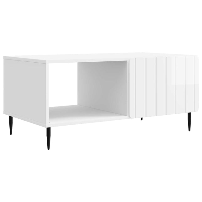 Sofabord Hvid højglans 90 x 50 x 40 cm Konstrueret træ