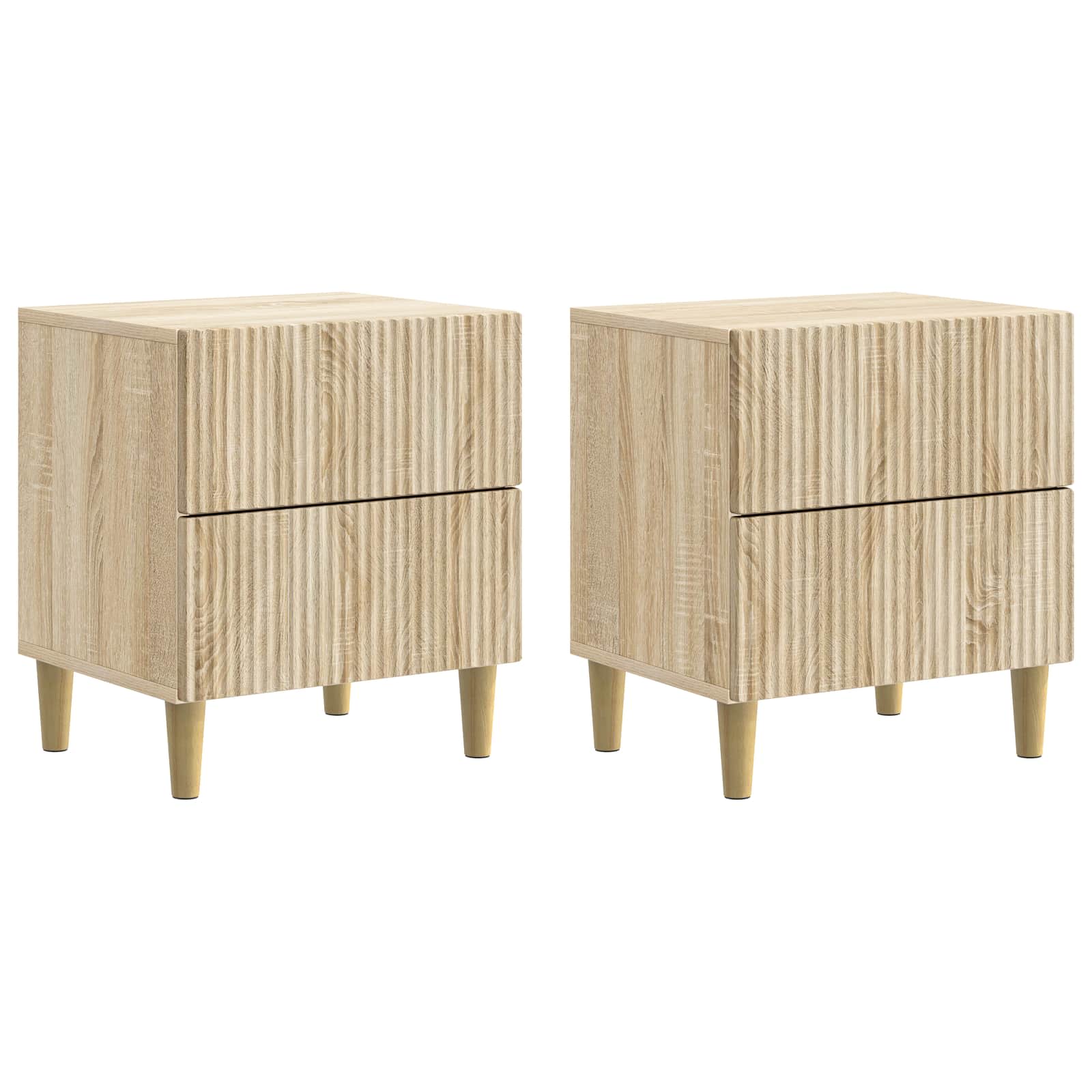 Natskab 2 pcs Sonoma-eg 43 x 34,5 x 48 cm Konstrueret træ