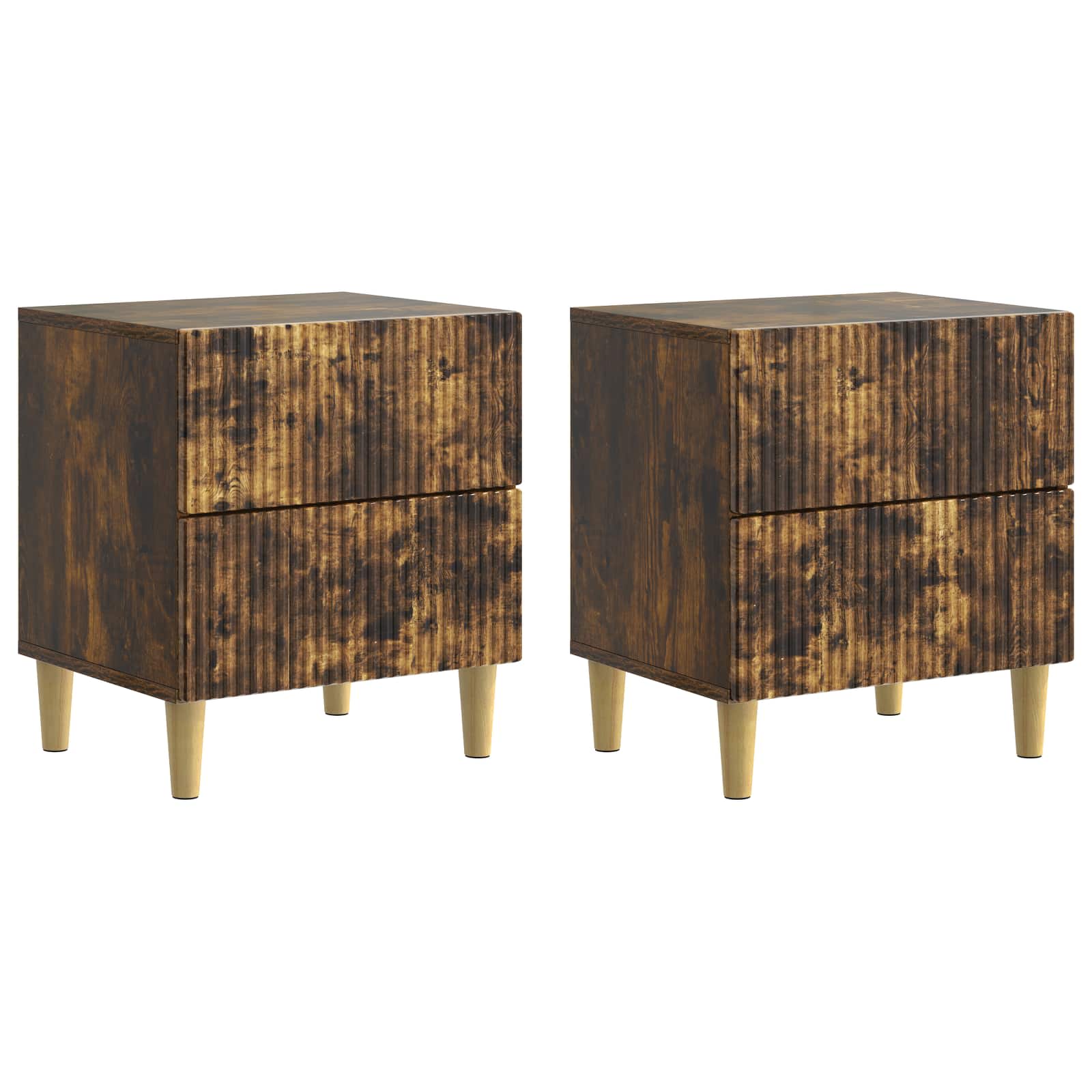 Natskab 2 pcs Røget eg 43 x 34,5 x 48 cm Konstrueret træ