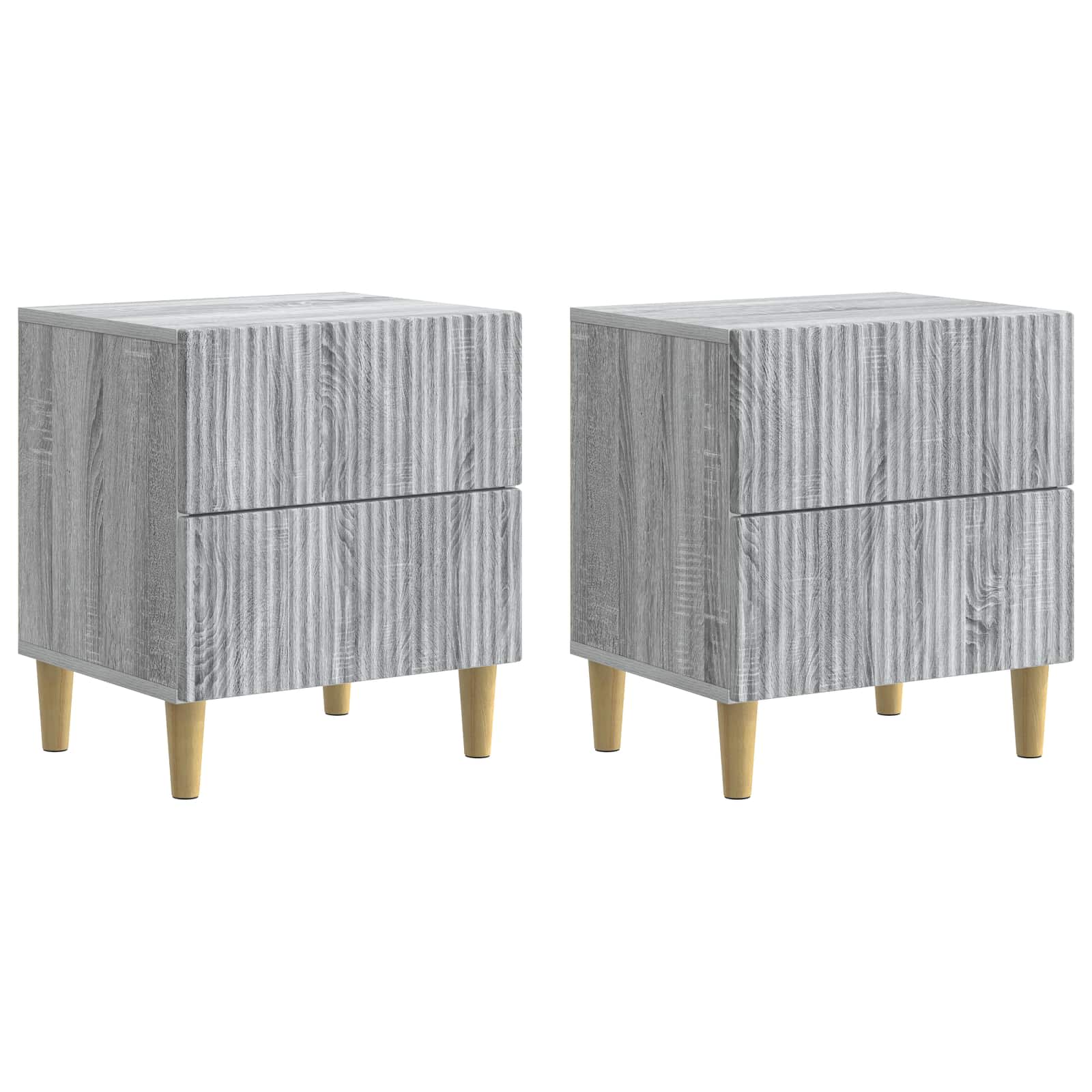 Natskab 2 pcs Grå sonoma-eg 43 x 34,5 x 48 cm Konstrueret træ