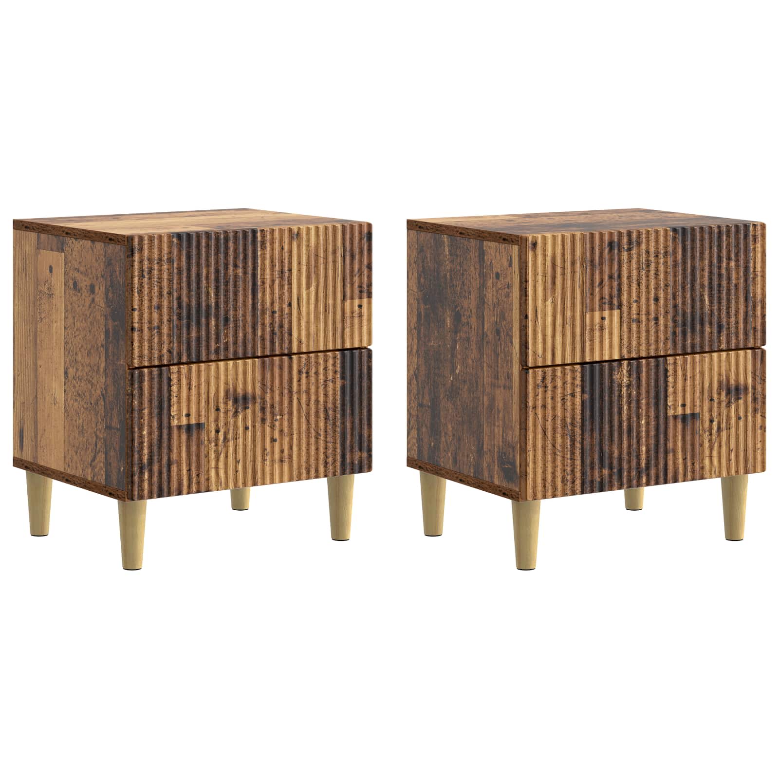 Natskab 2 pcs Gammelt træ 43 x 34,5 x 48 cm Konstrueret træ