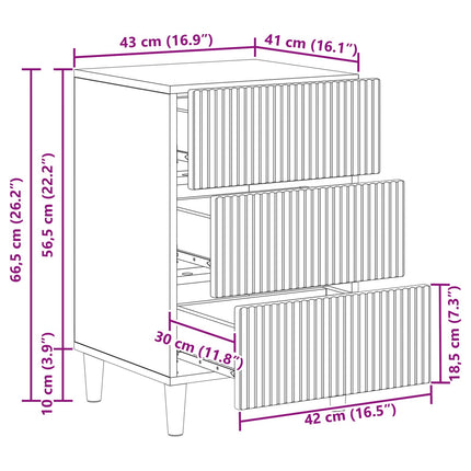 Natskab Røget eg 43 x 41 x 66,5 cm Konstrueret træ