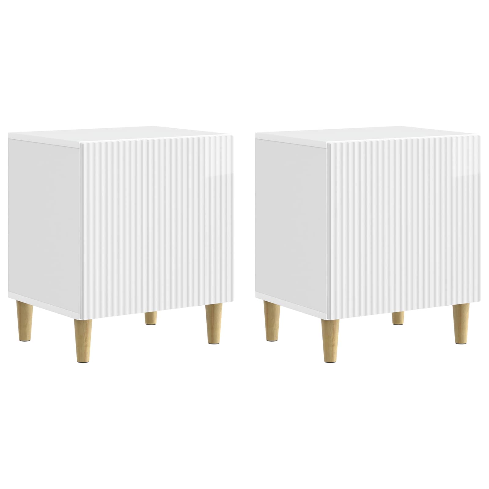 Natskab 2 pcs Hvid højglans 43 x 34,5 x 50 cm Konstrueret træ