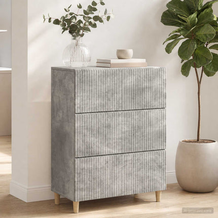 Skuffeskab 66 x 34,5 x 90 cm Konstrueret træ Betongrå