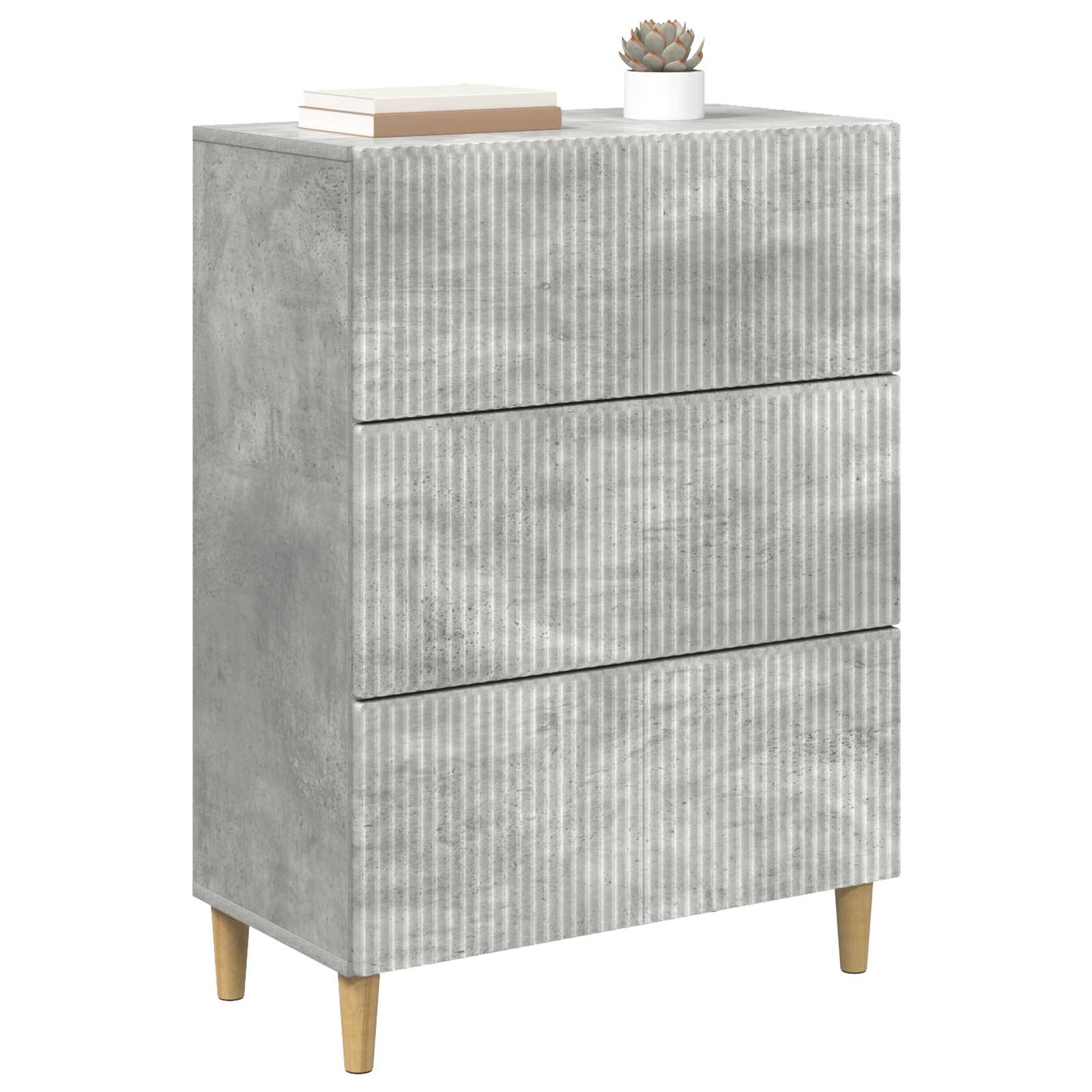 Skuffeskab Betongrå 66 x 34,5 x 90 cm Konstrueret træ