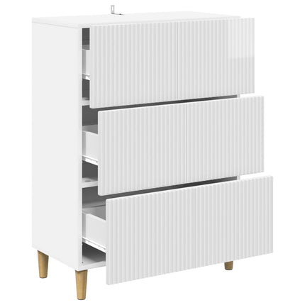 Skuffeskab 66 x 34,5 x 90 cm Konstrueret træ Hvid højglans