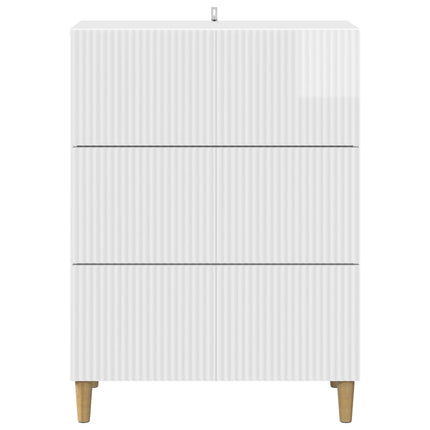 Skuffeskab 66 x 34,5 x 90 cm Konstrueret træ Hvid højglans