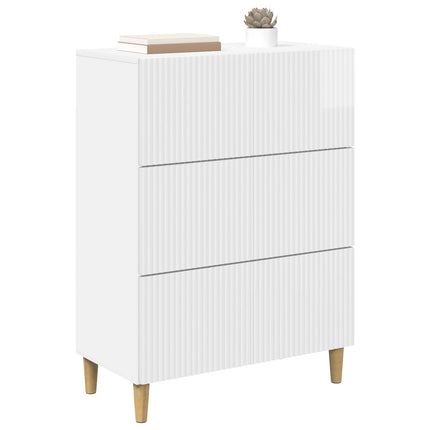 Skuffeskab 66 x 34,5 x 90 cm Konstrueret træ Hvid højglans