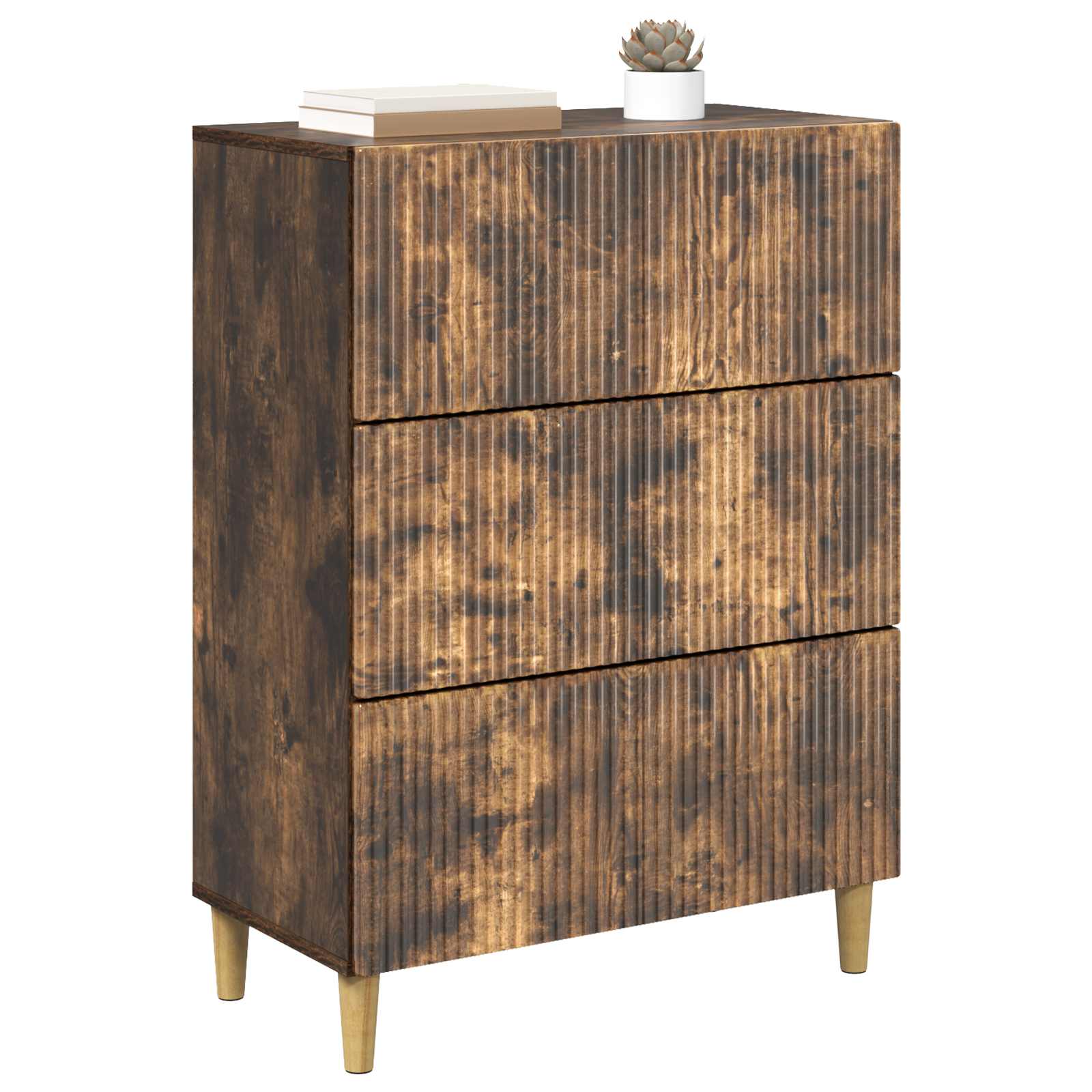 Skuffeskab Røget eg 66 x 34,5 x 90 cm Konstrueret træ