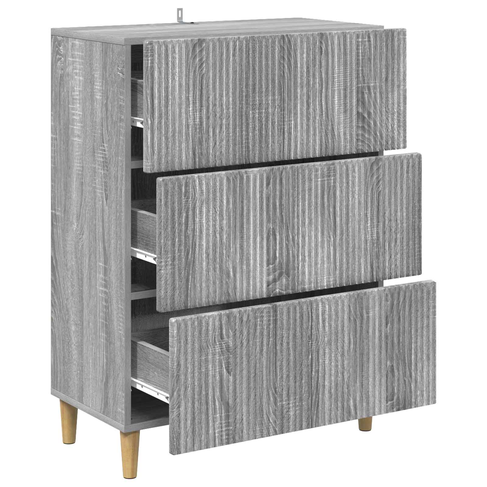 Skuffeskab Grå sonoma-eg 66 x 34,5 x 90 cm Konstrueret træ