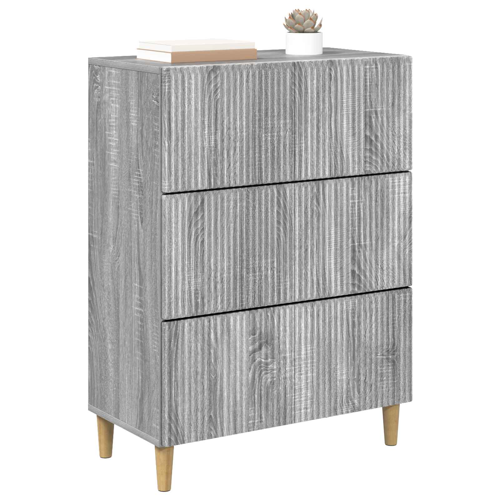 Skuffeskab Grå sonoma-eg 66 x 34,5 x 90 cm Konstrueret træ