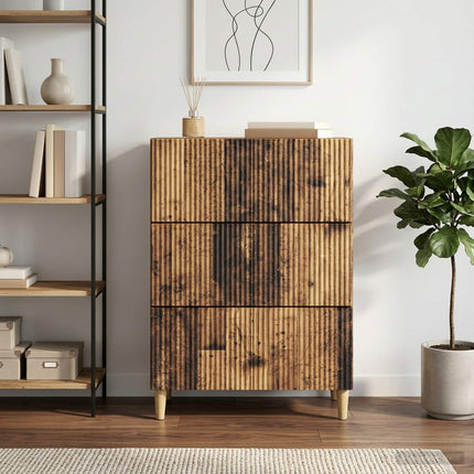Skuffeskab 66 x 34,5 x 90 cm Konstrueret træ Gammelt træ