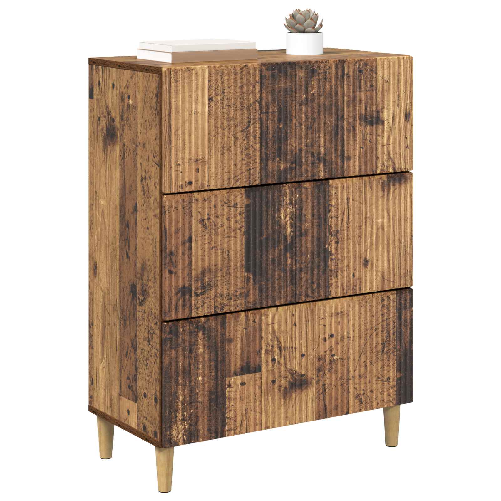 Skuffeskab Gammelt træ 66 x 34,5 x 90 cm Konstrueret træ
