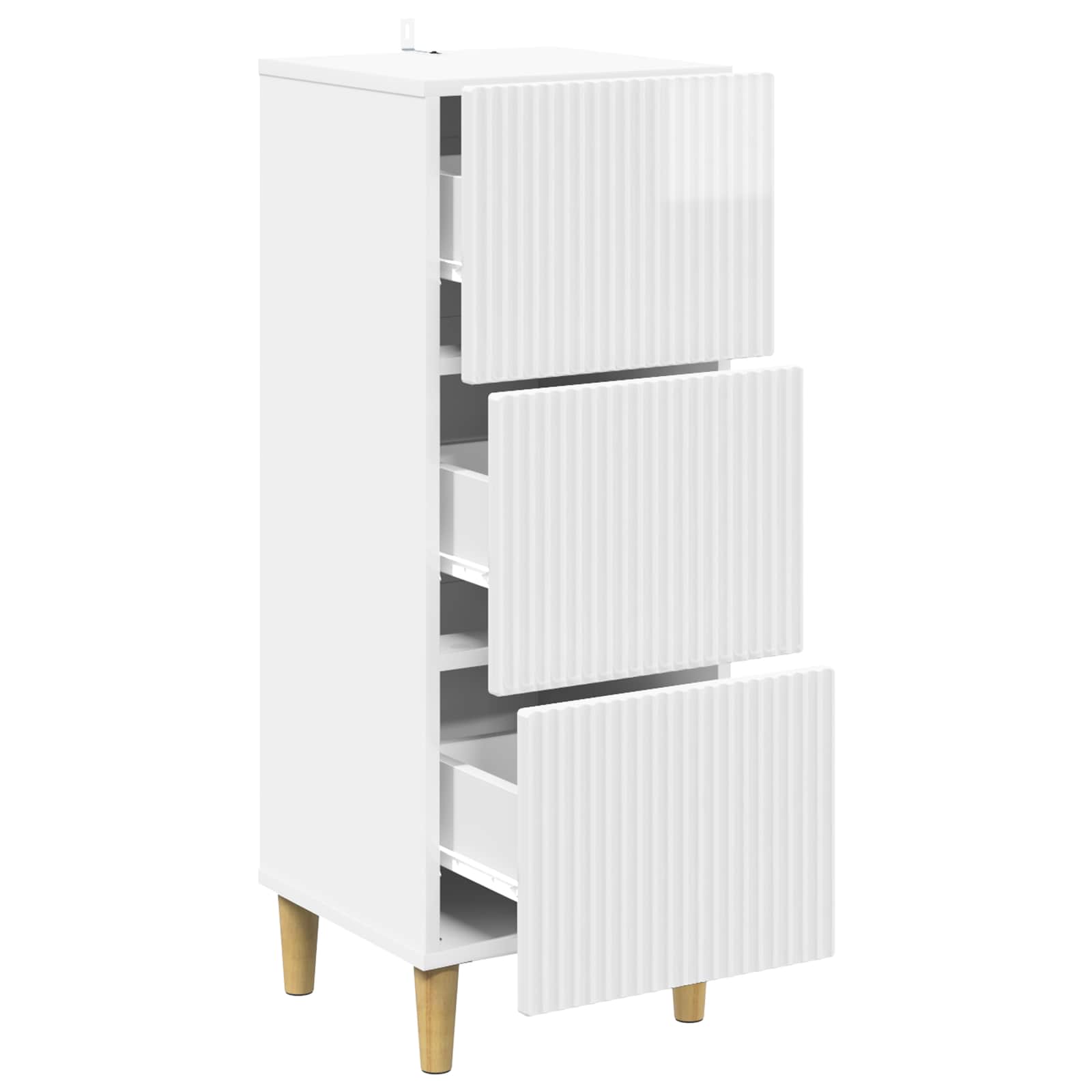 Skuffeskab Hvid højglans 33 x 34,5 x 90 cm Konstrueret træ