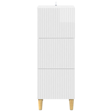 Skuffeskab Hvid højglans 33 x 34,5 x 90 cm Konstrueret træ