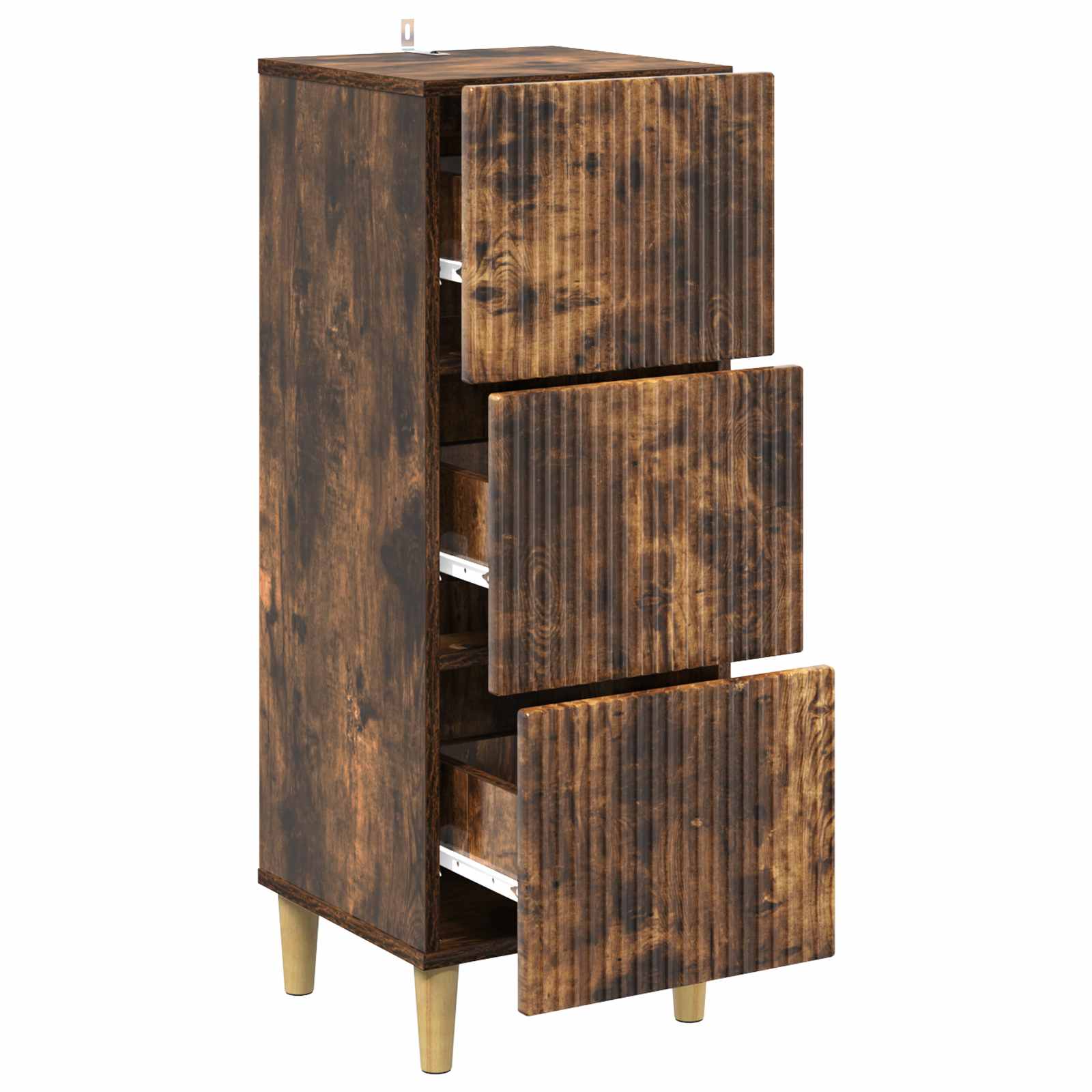 Skuffeskab Røget eg 33 x 34,5 x 90 cm Konstrueret træ
