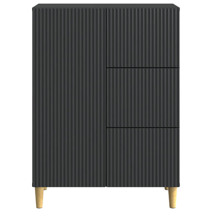 Sideboard med skuffe Sort 66 x 34,5 x 90 cm Konstrueret træ