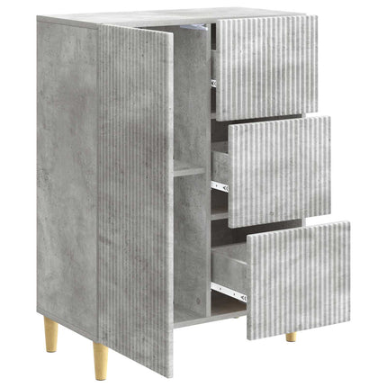 Sideboard med skuffe Betongrå 66 x 34,5 x 90 cm Konstrueret træ