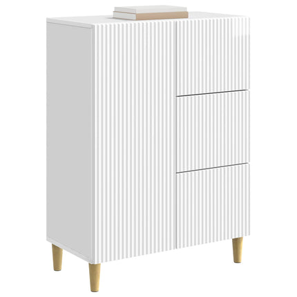 Sideboard Hvid højglans 66 x 34,5 x 90 cm Konstrueret træ
