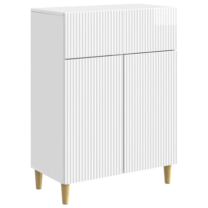 Sideboard Hvid højglans 66 x 34,5 x 90 cm Konstrueret træ