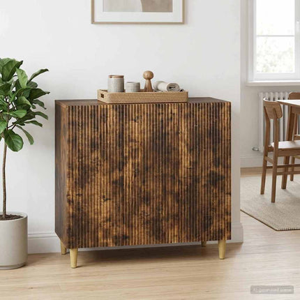 Sideboard Røget eg 89 x 34,5 x 80 cm Konstrueret træ