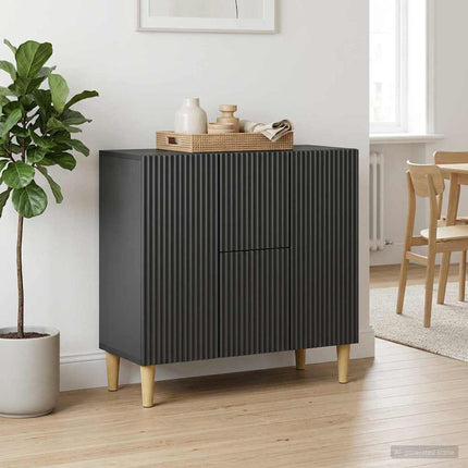 Sideboard med skuffe Sort 89 x 34,5 x 60 cm Konstrueret træ