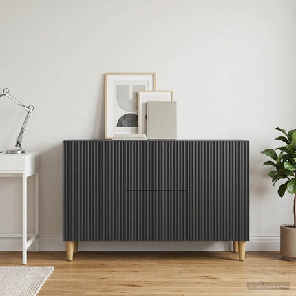 Sideboard med skuffe Sort 89 x 34,5 x 60 cm Konstrueret træ