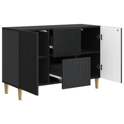 Sideboard med skuffe Sort 89 x 34,5 x 60 cm Konstrueret træ
