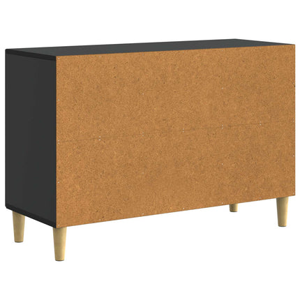 Sideboard med skuffe Sort 89 x 34,5 x 60 cm Konstrueret træ