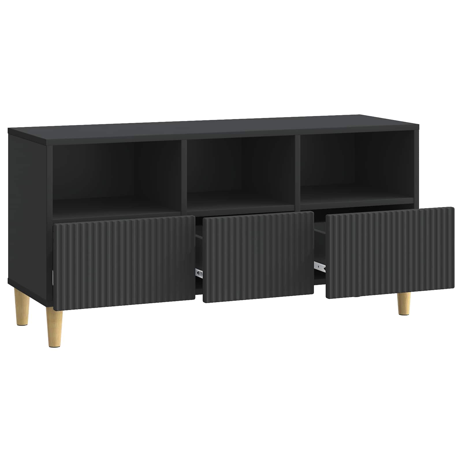 TV-skab med skuffe Sort 102 x 34,5 x 50 cm Konstrueret træ