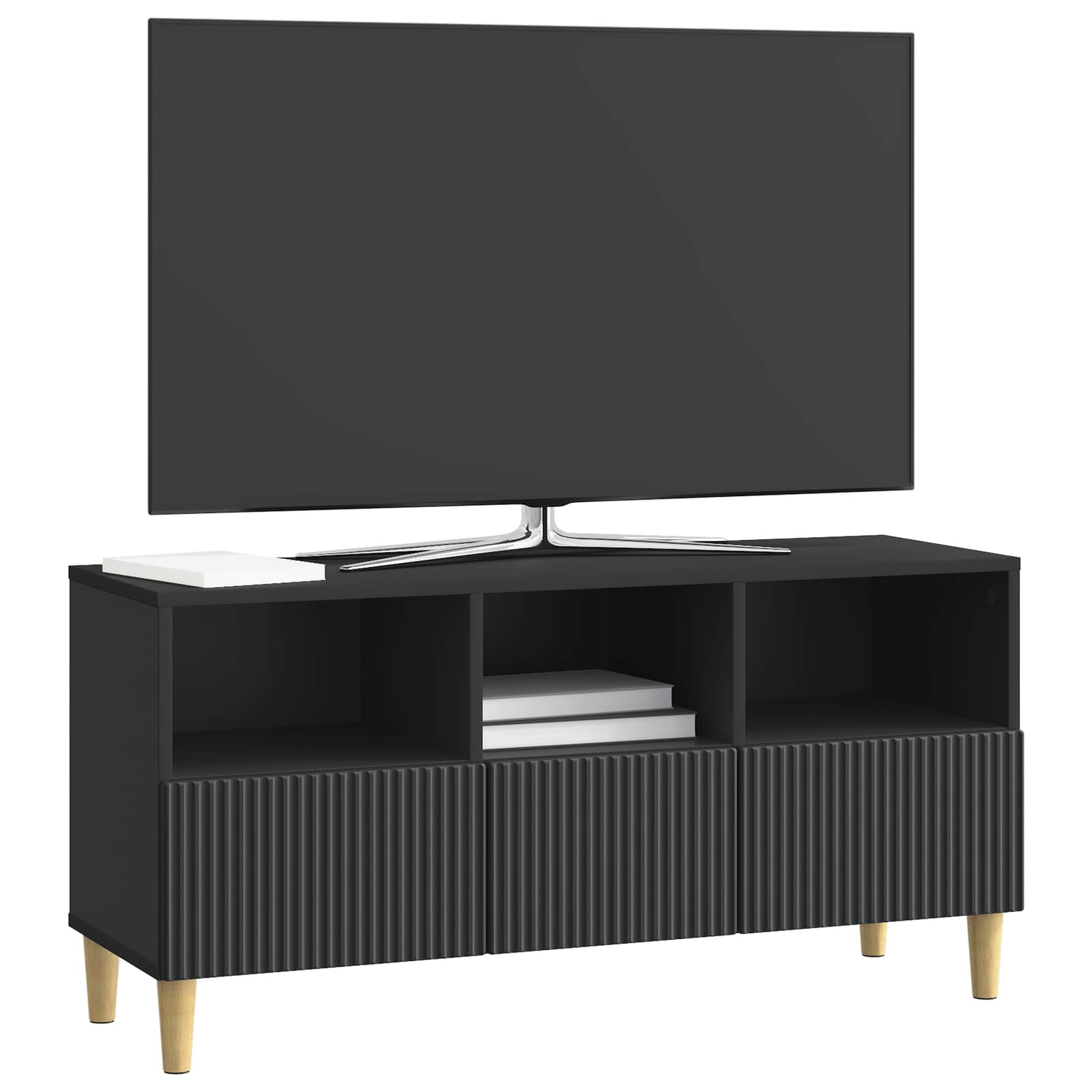 TV-skab med skuffe Sort 102 x 34,5 x 50 cm Konstrueret træ
