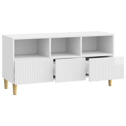TV-skab 102 x 34,5 x 50 cm Hvid højglans Konstrueret træ