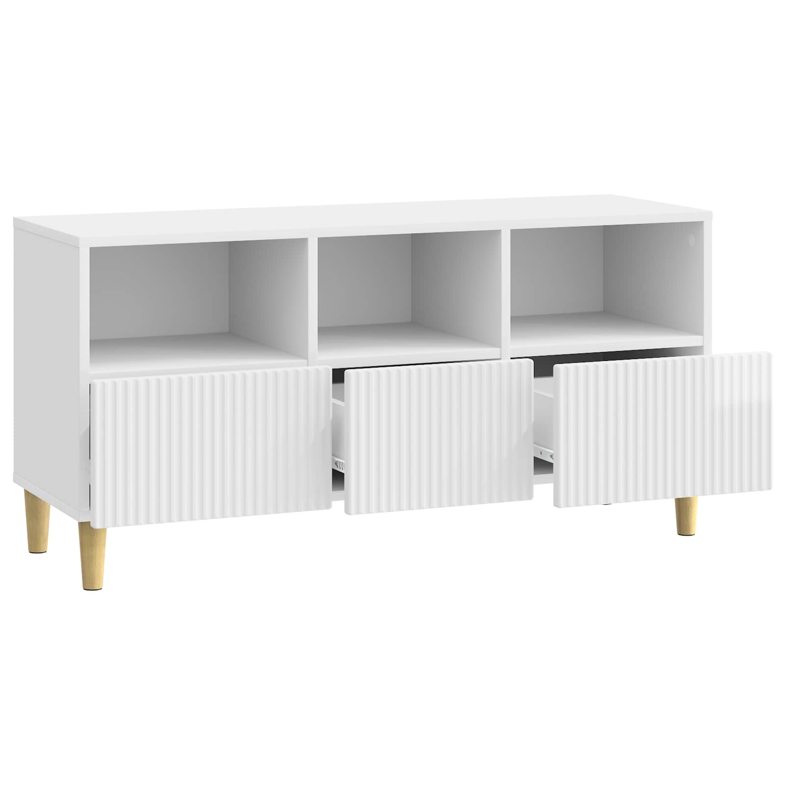 TV-skab Hvid højglans 102 x 34,5 x 50 cm Konstrueret træ