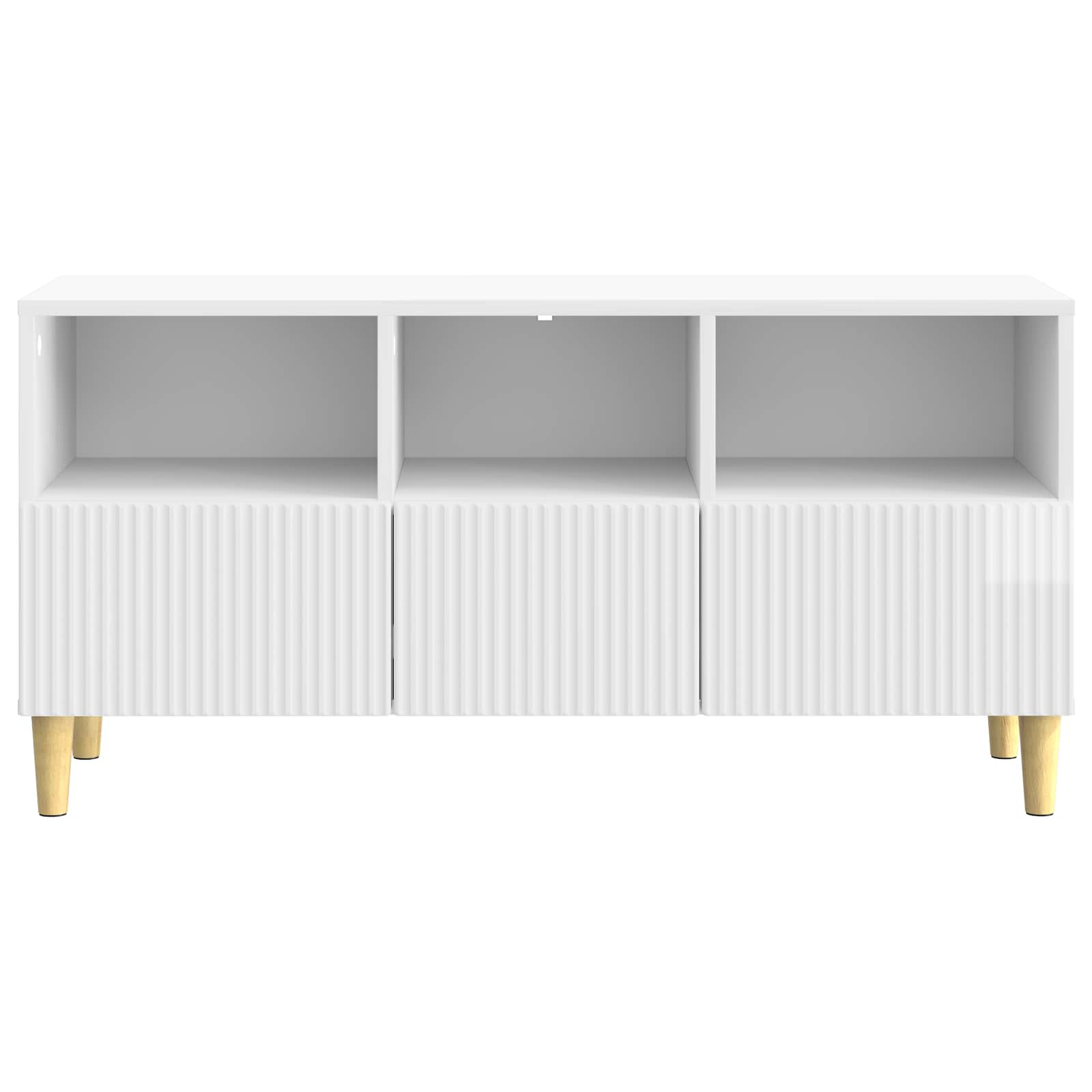 TV-skab Hvid højglans 102 x 34,5 x 50 cm Konstrueret træ