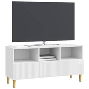 TV-skab Hvid højglans 102 x 34,5 x 50 cm Konstrueret træ