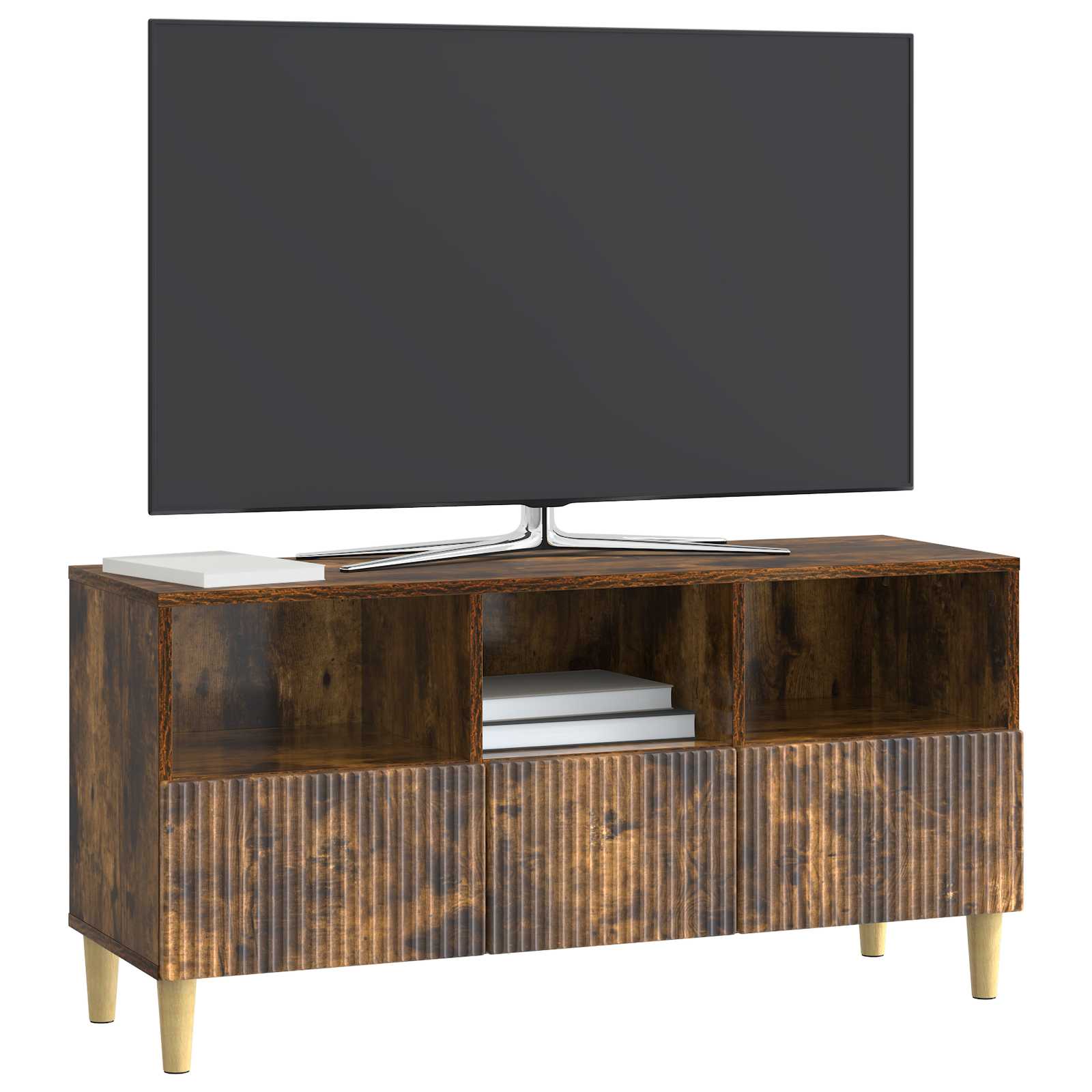 TV-skab med skuffe Røget eg 102 x 34,5 x 50 cm Konstrueret træ