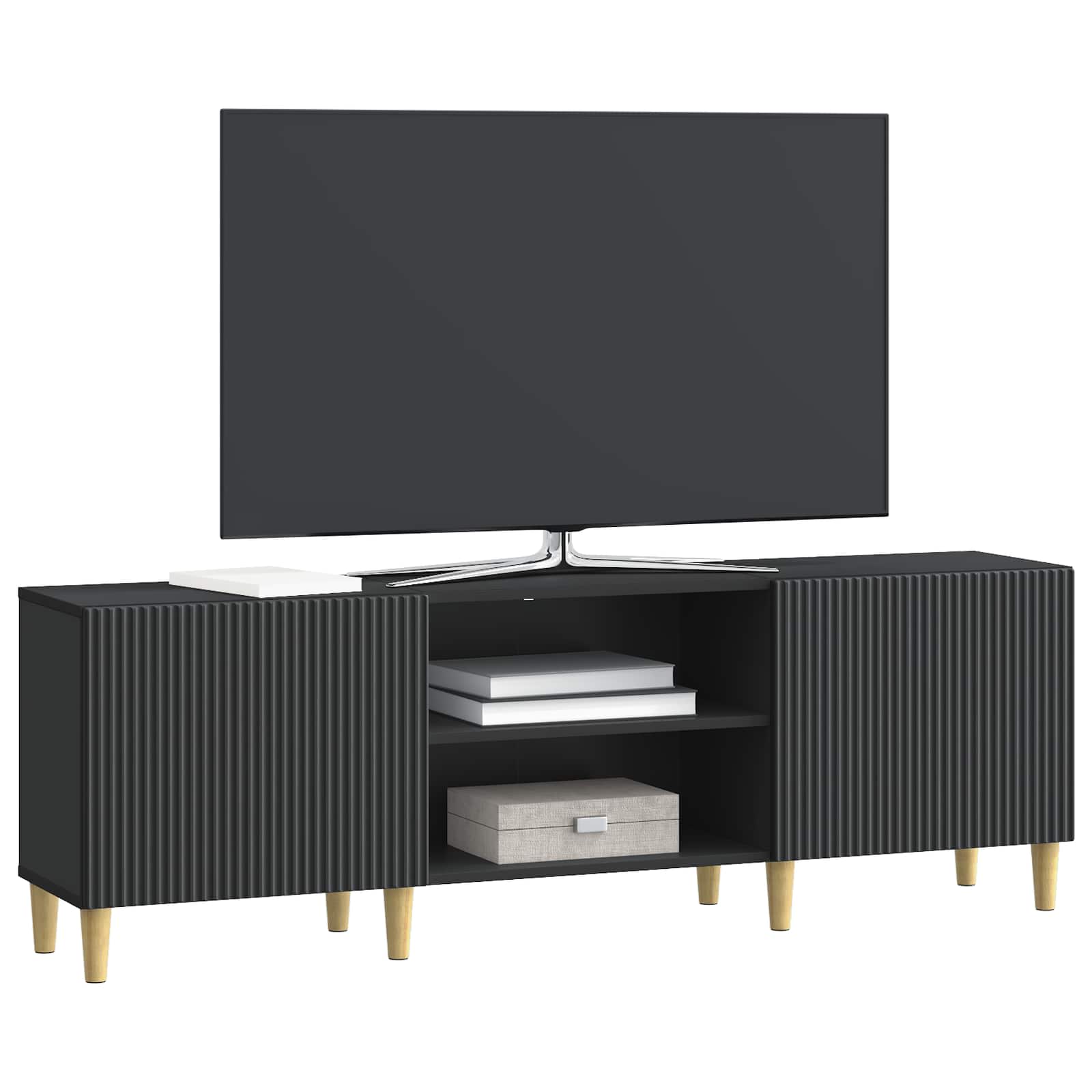 TV-skab Sort 150 x 31 x 50 cm Konstrueret træ