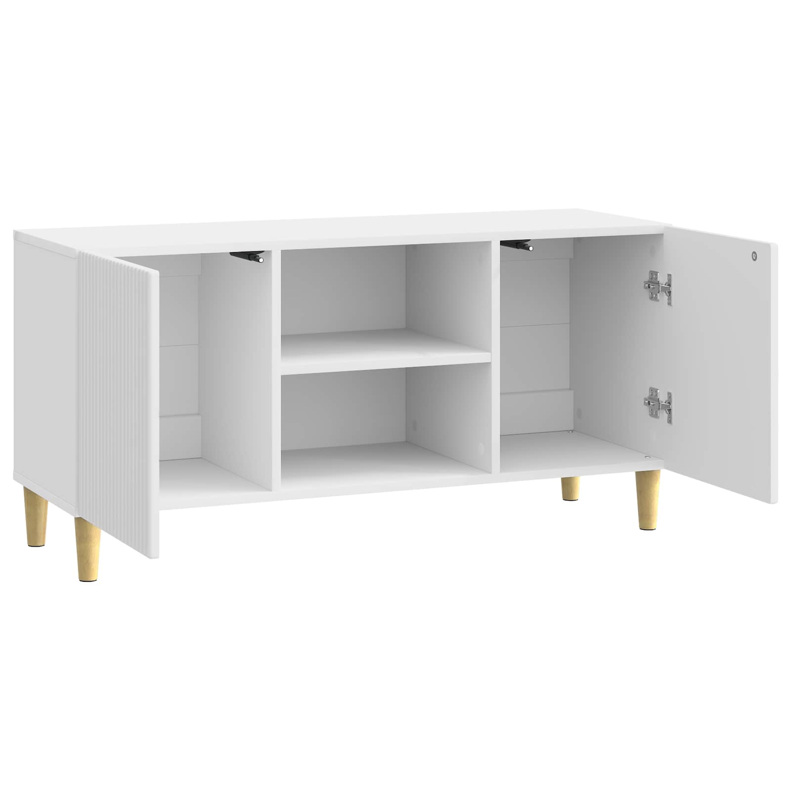 TV-skab Hvid højglans 102 x 34,5 x 50 cm Konstrueret træ