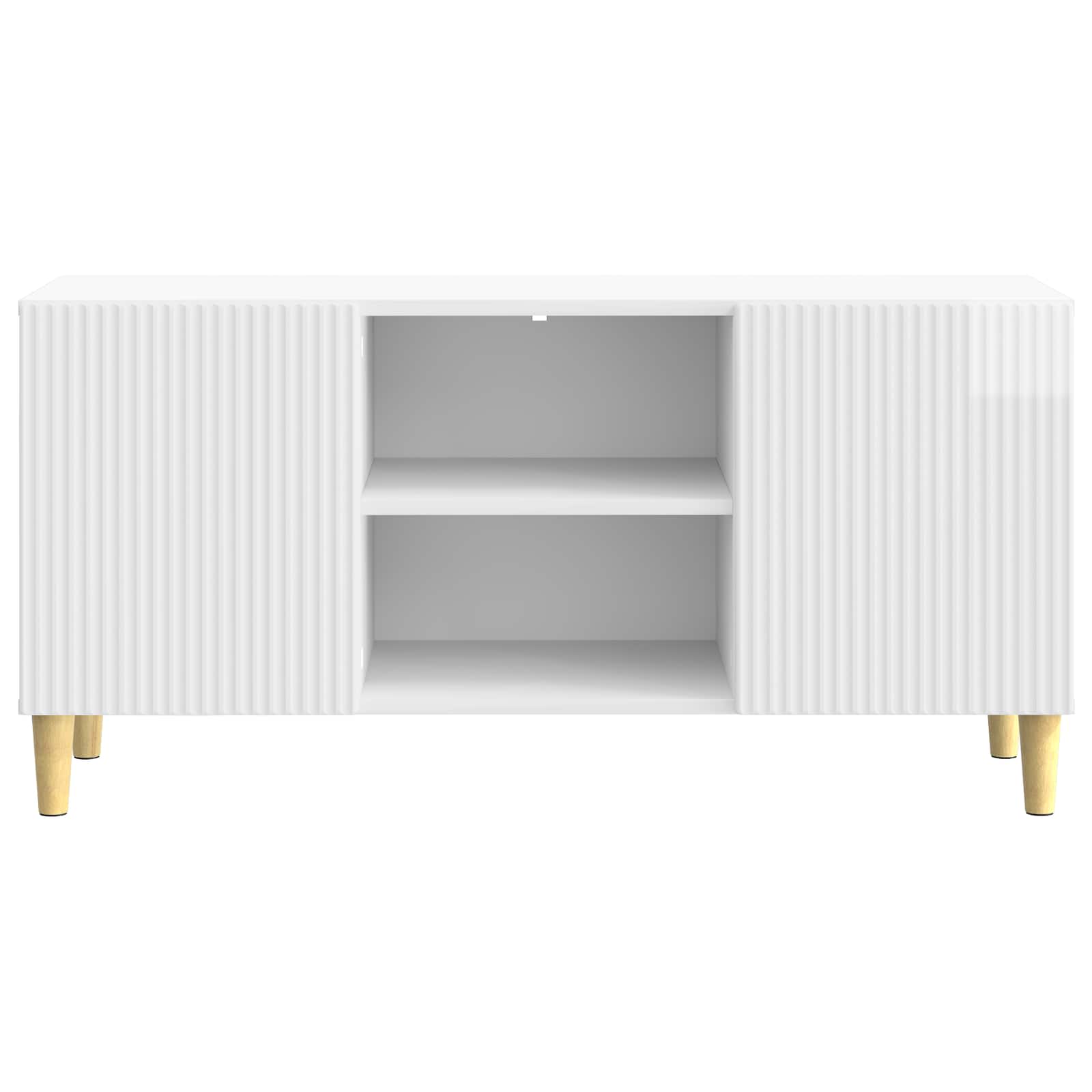 TV-skab Hvid højglans 102 x 34,5 x 50 cm Konstrueret træ