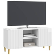 TV-skab Hvid højglans 102 x 34,5 x 50 cm Konstrueret træ
