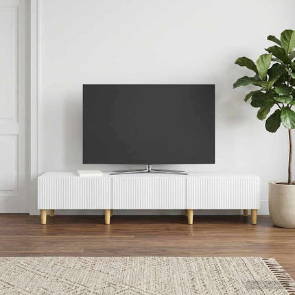 TV-skab med skuffe Hvid 147 x 34,5 x 30 cm Konstrueret træ