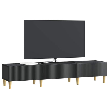 TV-skab 147 x 34,5 x 30 cm Sort Konstrueret træ