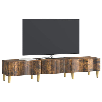 TV-skab med skuffe Røget eg 147 x 34,5 x 30 cm Konstrueret træ