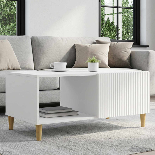 Sofabord Hvid 90 x 50 x 40 cm Konstrueret træ